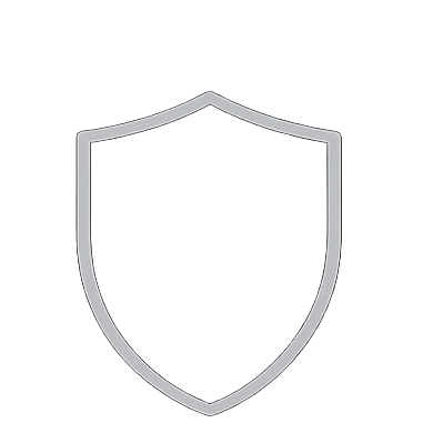 Outline of a shield on a white background